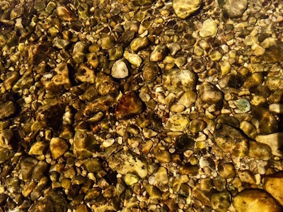 gravel bottom of Flat Creek