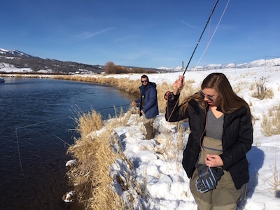 newlyweds winter fly fishing