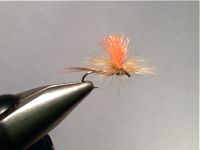 parachute adams with barred dark ginger hackle