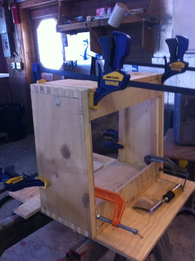 glued and clamped