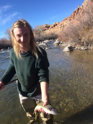 Jake with his first wyoming trout