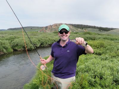 john enjoying some small stream fishing with teton fly  
fishing
