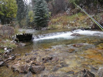 Small  
stream and some snow