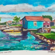 Sweetings Caye Bahamas watercolor sketch by Nate Bennett