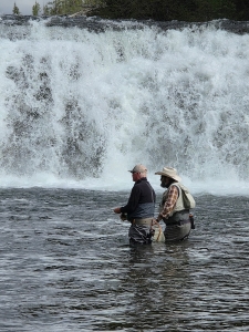 Nate guides an angler in Yellowstone National Park