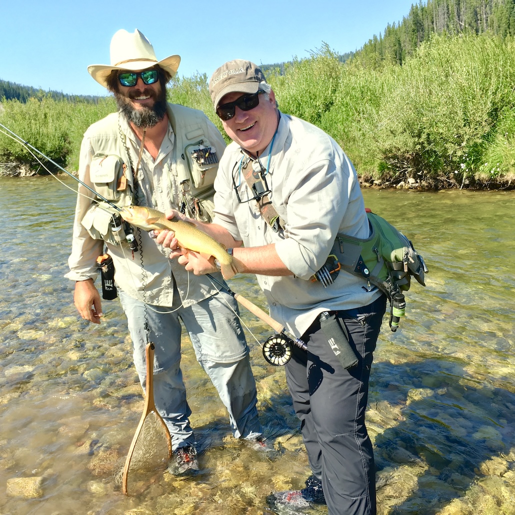 Guiding wade fisherman in Jackson Hole