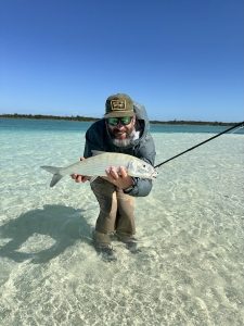 Teton Fly Fishing guide, Nate Bennett with a  nice Bahamas bonefish