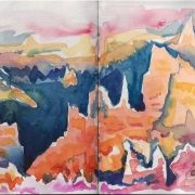 bryce sunset bryce at sunset. A sketch from Nate Bennett's watercolor journal