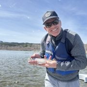 April fly fisherman on the Snake River, Jackson Hole